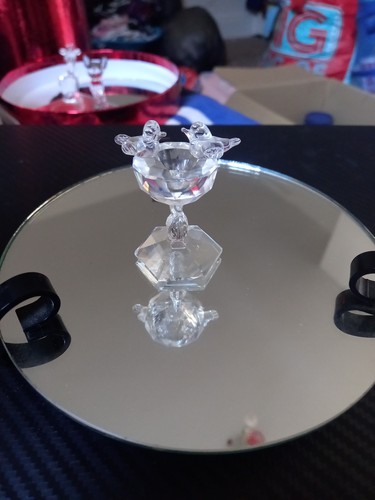 Crystal birdbath figurine - birdbath,