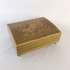 Vtg Sorrento Italy Inlaid Lacquered Musical Jewellery Box Swiss Movement EB07JH