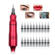 Tattoo Machine Rotary Pen With 20Pcs Cartridges Needles Permanent Makeup Machine