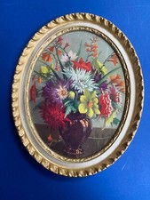 Unusual Vintage Framed Oval