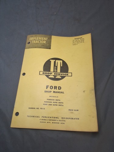 Fordson tractor shop - tractor, manual