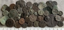 50+ Genuine Ancient Roman, Greek & Byzantine Empire Bronze Coins, Mixed Grade 