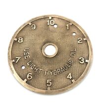 Brass Dial Industrial Machine saw plate 'USE LIGHT HYDRAULIC OIL' 1-10 (Upcycle)