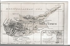 OLD POSTCARD MAP OF CYPRUS CYPRUS