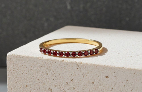 18ct gold ruby eternity - ruby, ring