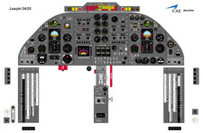 learjet 24 25 cockpit poster