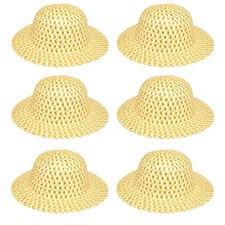 6 x Yellow Easter Bonnets Summer Hats - Novelty / Dress up Bonnet Making