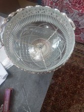  Silver Plated Glass Swing Handle Serving Trifle Dessert Bowl