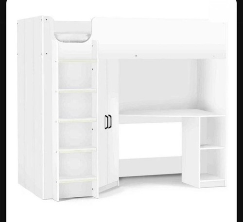 Kids white mid sleeper cabin - white,
