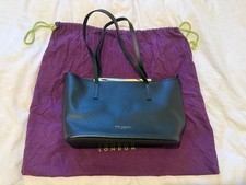 TED BAKER Medium Black LEATHER SHOPPER TOTE Bag Handbag with Small insert bag