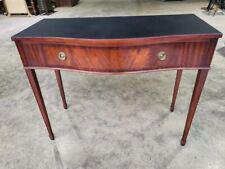 Antique repro mahogany serpentine sideboard serving table drawer fluted legs