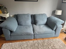 Stylish Ocean Blue Large 2-Seater Modular Sofa – Deep, Comfy & Flat-Friendly