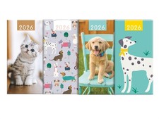 2026 Diary Slim Week To View Cat Dog Hardback Pocket Weekly Planner Organiser