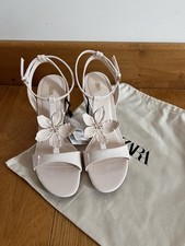 Zara Nude Patent Flower Heels New With Tags Uk Size 6