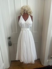 Marilyn Monroe Theatre Dress Tabis Costume + wig Size Small Good Condition