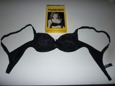 ORIGINAL WONDERBRA PUSH-UP BALCONETTE BLACK BRA 32A BOXED REMOVEABLE PADS 1990s