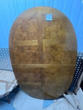 Extendable Walnut Dining Table with 6 Matching Chairs - Burl Veneer Finish