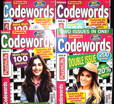 4  X Codeword Puzzle Books Mags 'Family Codeword' - 560 Puzzles+ - Brand New
