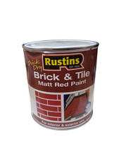 Red Brick and Tile Matt Red Paint Quick Dry Rustins 1 Litre SALE Damaged Tin