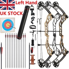 19-70LBS Archery Compound Bow Left Hand Adjustable &Arrows Kit Adult Hunting Bow