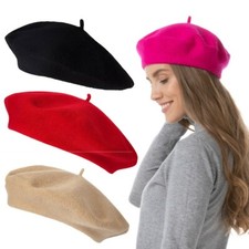 Wool Beret Hat Autumn Ladies