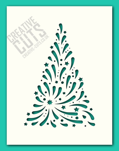 Christmas tree stencil - tree, star