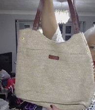 TULA LEATHER AND HESSIAN SHOULDER BAG