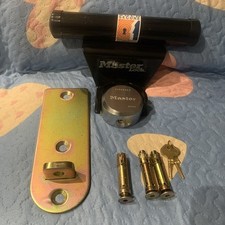 GARAGE DEFENDER MASTER DOOR LOCK MOTORBIKE SECURITY STOP BAR BLACK