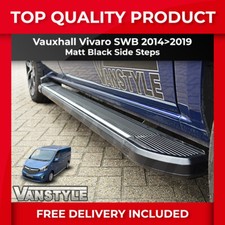 FITS VAUXHALL OPEL VIVARO 14>19 BLACK SIDE STEPS SWB SIDE BARS RUNNING BOARDS