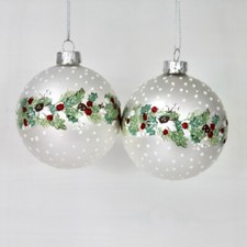 Set of 2 Matt White Christmas