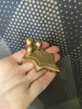 5 X Heavy Vintage Brass Holly