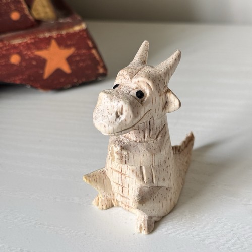 Hand carved wooden dragon - wooden,