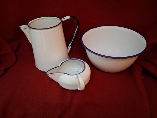 Vintage retro white enamel - 2,