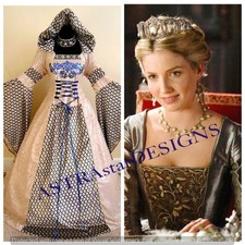 Halloween Women Costume Medieval Wedding Dress Goth Larp Wicca Renaissance Fancy