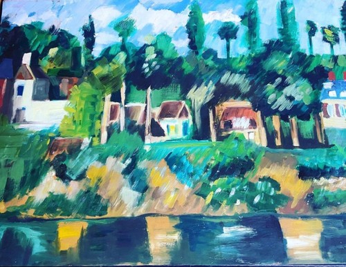 Cezanne riverbank - cezanne,