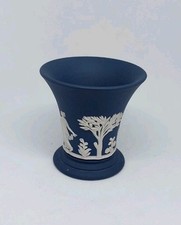 Vintage Wedgwood  Jasperware Dark Blue Small Vase