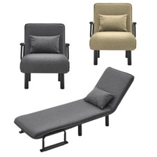 3-in-1 Recliner Folding Futon Chair Bed Single Sofa Bed Armchair Lounger Sleeper