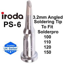 IRODA PS-6 Angled 3.2mm Gas Soldering Tip For Solderpro 100 110 120 & 150 Irons