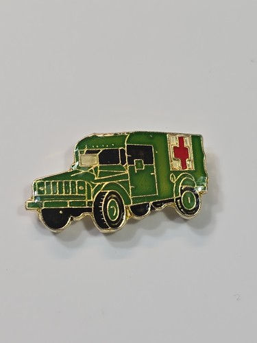 Military ambulance lapel pin - military,