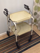Walking Aid Trolley With Trays, Braked