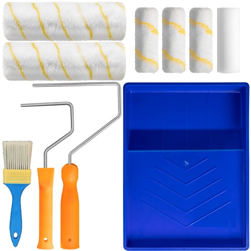 Paint roller set with - with, tray