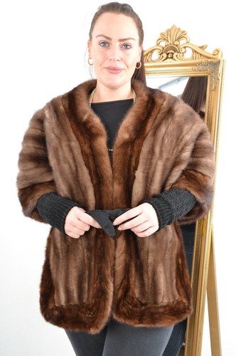 A5252 mink stole real fur - a5252,