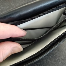 Radley Ladies purse in black leather 18 x 9.5 cm. VG condition. Every Cloud.....