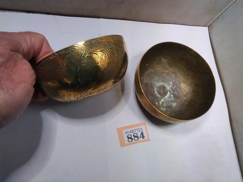 Pair ornate brass - pair,
