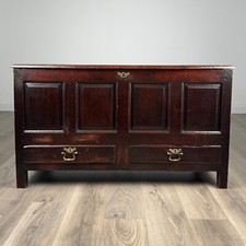 Antique 18th Century Coffer / Mule Chest In Oak ( REF AF-3195 )