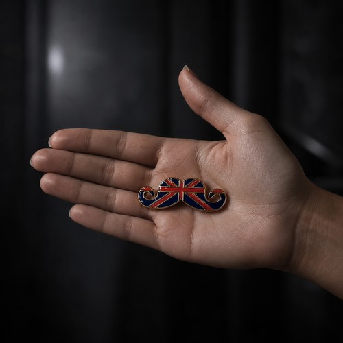 Union jack mustache pin - union,
