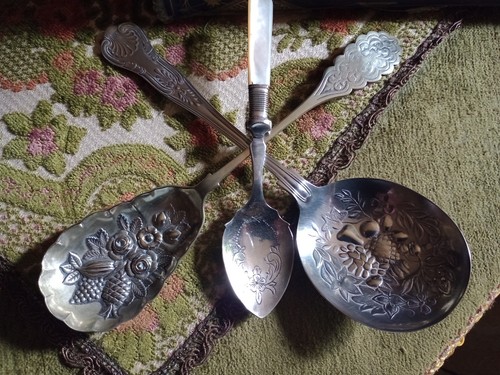 Antique silver plated spoons - antique,