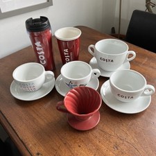 6 X Costa Coffee Mugs 4 X Plates, Ceramic Filter - Vintage, Bottle, Large Cup