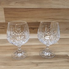 2 x Vintage Cut Crystal Brandy