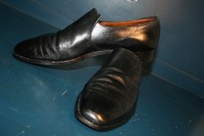 Vtg 40's Poulsen Skone J Gane Eton black all leather dress shoes 9 1/2 E revival